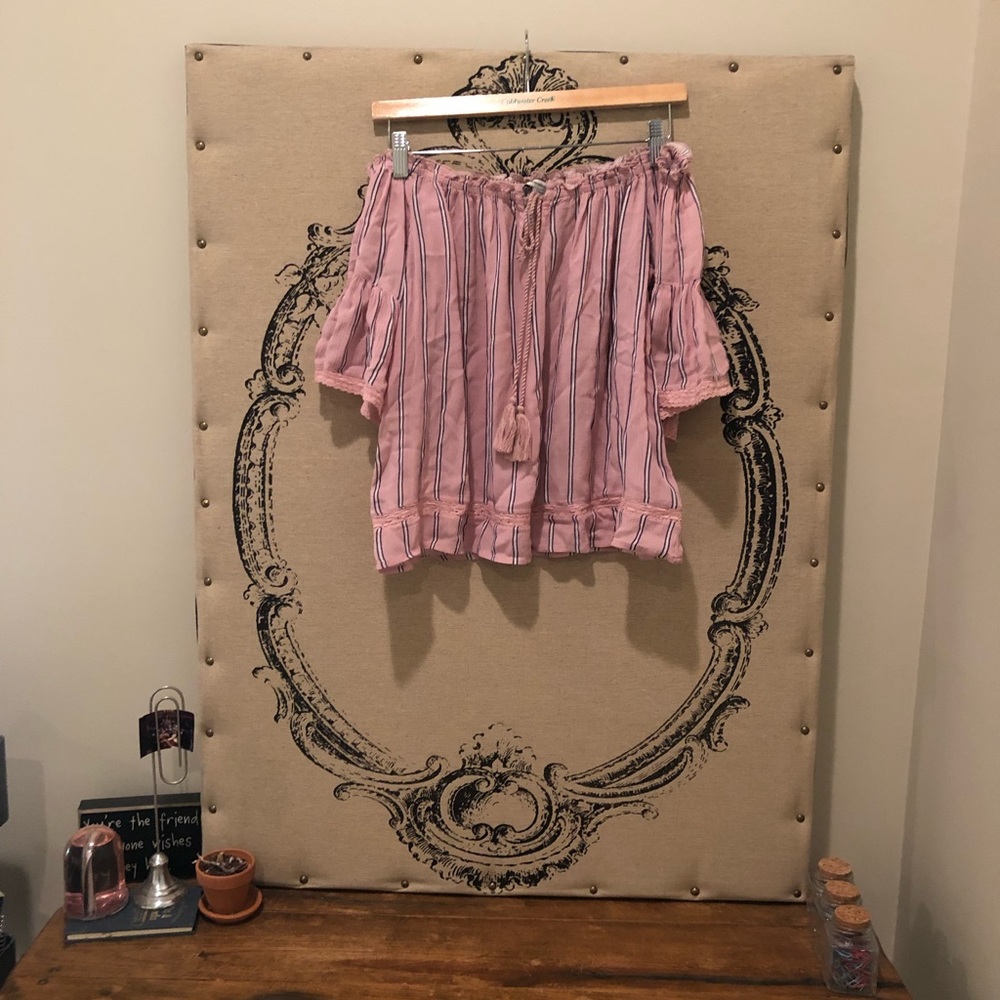 Off the shoulder stripped top